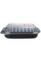 Disposable Black Base, Microwavable, Bento Meal Prep Container with Lid L- 24cm ,W-20cm,H 4.