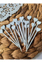 50Pcs White Heart Cupcake Picks-Baby Girl Birthday, Baby Shower, Engagement Cake Decoration Supplies - 4
