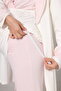 Winter Self-Patterned Lace Detailed Maternity Pajama Set with Dressing Gown - 3