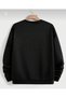Unisex Black Plain Crew Neck Sweatshirt - 2