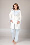 Winter Self-Patterned Lace Detailed Maternity Pajama Set with Dressing Gown