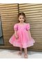 Pink Pearl Tulle Sweetheart Neckline Girls Evening Dress+ Buckle - 4
