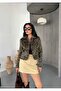 Leopard Patterned Lined Fur Jacket Women