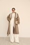 Women's Mink Scarf Detailed Belted Long Trench Coat