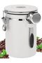 Airtight Coffee Canister Stinless Steel Storage Scoop & Dte Trcker Coffee Te Sugr