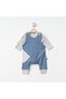 Children's Salopet Gift Set Jumpsuit for Girls and Boys Baby Cotton Unisex Plaid Salopet Set