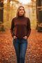 Women's Ribbed Knitted Oversize Comfort Turtleneck Long Sleeve Knitwear Sweater Mmf2008 - 3