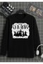 Saja Boys Printed T-Shirt Long Sleeve 100% Cotton Black T-Shirt