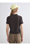 Two Mt Shop Quality Xside Brown Pique Plain Standard & Regular Short Sleeve Women's T-Shirt - 4