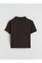 Two Mt Shop Quality Xside Brown Pique Plain Standard & Regular Short Sleeve Women's T-Shirt - 6
