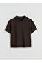 Two Mt Shop Quality Xside Brown Pique Plain Standard & Regular Short Sleeve Women's T-Shirt - 5