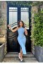 İsabella One Shoulder Detailed Draped Slit Dress - 4
