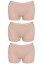 Basic Laser Cut Seamless Women's Boxer Panties Brown 3-Pack