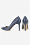 Women's Dark Blue Genuine Leather Size 35-41 Heel Stiletto Shoes - 4