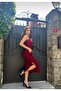 İsabella One Shoulder Detailed Draped Slit Dress - 2