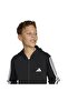 3 Stripes Fleece Children's Black Hooded Jacket - 5