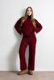 Knitted Patterned Oversize Women's Knitwear Trousers - Sweater Set - 6