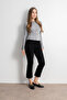 Crew Neck Buttoned Spanish Sleeve Knit Cardigan - Gray - 2