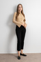Crew Neck Buttoned Spanish Sleeve Knit Cardigan - Beige - 4