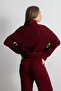 Knitted Patterned Oversize Women's Knitwear Trousers - Sweater Set - 3