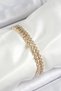 Xuping Brass Zircon Stone Double Look Model Gold Color Women's Bracelet
