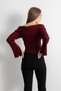 Women's Double Zipper Ribbed Knit Cardigan - Burgundy - 7