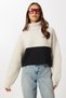 Contrast Color Knitwear Sweater Lfg0160 Stone Black