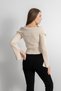 Women's Double Zipper Ribbed Knit Cardigan - Cream - 5