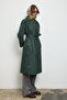 Floriva Long Trench Coat Green