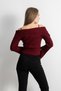 Women's Double Zipper Ribbed Knit Cardigan - Burgundy - 8