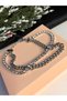 Waterway Gurmet Chain Detailed White Zirconia Stone Steel Bracelet for Lover Wife Mother - 6