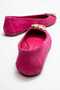 Torselel Women's Genuine Leather Stone Detailed Ballet Flats Fuchsia Suede Color-Match Leather Lining - 6