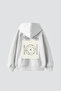Maison Boheme Printed Oversize Unisex White Hoodie