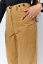 Women's Camel Waist Buttoned Double Stitched Trousers - 7