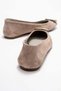 Torselel Women's Genuine Leather Stone Detailed Ballet Flats Mink Suede Color-Match Leather Lining - 6