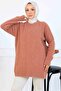 Stone Detailed Knitwear Tunic S3008 Rose - 3