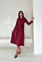 Women's Long Sleeve Back Detailed Basic Dress Dpk4311 - 3