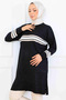 Striped Detailed Mercerized Tunic K5020 Black - 2