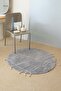 Travertine Round Bath Mat 100% Cotton 100X100 Gray - 5