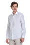 White Comfort Fit Slim Collar Long Sleeve Casual Shirt - 3