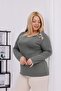 Plus Size Buckle Detailed Lycra Strawberry Fabric Blouse - 4