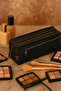Black Leather Plain Pattern XL Size Bag Travel Handbag for Your Airwrap and All Your Hair Styling Tools - 5