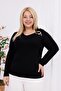 Plus Size Buckle Detailed Lycra Strawberry Fabric Blouse - 6