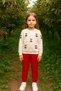 Girl's Seasonal Top and Bottom Set with Frilly Sleeves - 2
