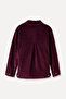 Women's Plum Oversize Velvet Textured Trucker Jacket - 5