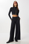 Soft Modal Pleated Sweatpants Lub0275 Black - 2