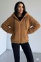 Plush Hooded Bomber Coat 2503 Tan - 6