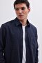 Men's Regular Fit Classic Cut Straight Pocket Dark Indigo Lumberjack Shirt