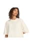 Women's White T-Shirt Ess Lin Tee Os Jw3539 - 6