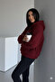 Plush Hooded Bomber Coat 2503 Burgundy - 2